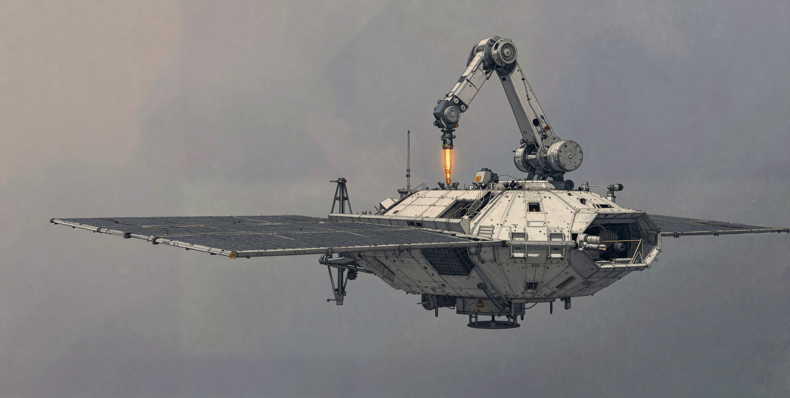 AI repair satellite hovering into position