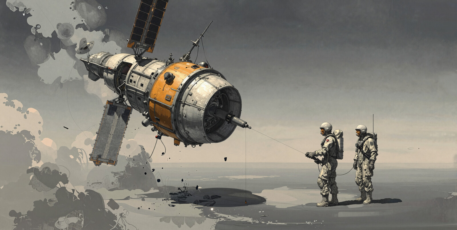 Maintainers reel in an AI datacenter satellite for maintenance